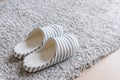 Slipper on the carpet Royalty Free Stock Photo