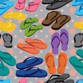 Slipper coloful dot seamless pattern