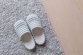 Slipper on Grey carpet Royalty Free Stock Photo