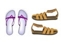 Slipper and sandal vector