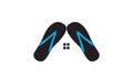 Slippers home logo vector symbol icon design illustration