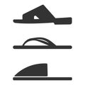 Slippers icon set. Simple set of slippers icons for web design isolated on white background. Vector fashion casual Royalty Free Stock Photo