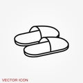 Slippers icon, vector illustration, fachion symbol isolated on background