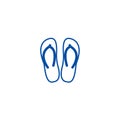 Slippers line icon concept. Slippers flat vector symbol, sign, outline illustration.