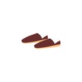 Slippers pair of comfortable shoes for walks and hiking flat vector isolated.