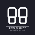 Slippers pixel perfect white linear ui icon for dark theme