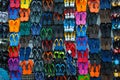Slippers, sandals in bright colors Chatuchak Park Many of the sales market.