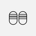 Slippers, sandals line icon design concept