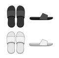 Slippers ( sandals ) template illustration set