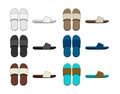 Slippers ( sandals ) template illustration set