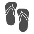 Slippers solid icon, Aquapark concept, Flip flops sign on white background, Beach slippers icon in glyph style for Royalty Free Stock Photo