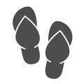 Slippers solid icon, Summer concept, flip-flop shoes sign on white background, beach slippers icon in glyph style for