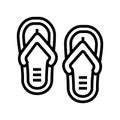 slippers summer shoes line icon vector illustration Royalty Free Stock Photo