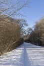 a slippery and dangerous road covered with snow