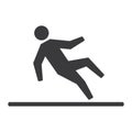 Slippery floor road or fall falling danger accident icon vector illustration