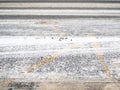 Slippery frozen surface of highway in winter