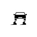 Slippery Road Flat Vector Icon