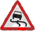 Slippery road sign