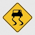 symbol Slippery road sign sign on transparent background