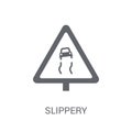 Slippery sign icon. Trendy Slippery sign logo concept on white b Royalty Free Stock Photo