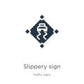 Slippery sign icon vector. Trendy flat slippery sign icon from traffic signs collection isolated on white background. Vector Royalty Free Stock Photo