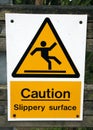 Slippery Surface Caution Sign
