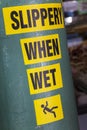 Slippery When Wet Sign Royalty Free Stock Photo