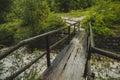 Slippery wooden bridge