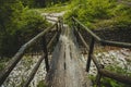 Slippery wooden bridge