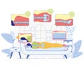 Slipping on Orthopedic Mattress Vector Concept