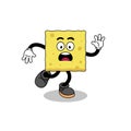 slipping sponge mascot illustration