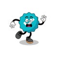 slipping verified sign mascot illustration