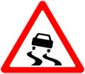 Slippy road road sign