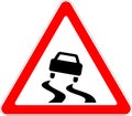 Slippy road road sign Royalty Free Stock Photo