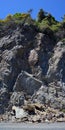 Slips & Rock Slides line Highway One south of Kaikoura, NZ.