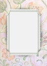 Slit corner frame on floral background