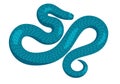 Slither Blue Python Snake Top View Vector Icon Royalty Free Stock Photo
