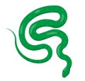 Slither Green Python Snake Top View Vector Icon