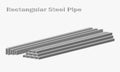 Rectangular steel pipe vector, construction industry, Civil engineering