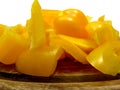 Slitted yellow pepper