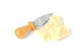 Slivers of cheese with cheese knife