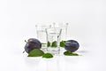 Slivovitz and plums Royalty Free Stock Photo