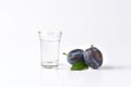 Slivovitz and plums Royalty Free Stock Photo