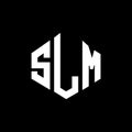 SLM letter logo design with polygon shape. SLM polygon and cube shape logo design. SLM hexagon vector logo template white and Royalty Free Stock Photo