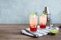 Sloe Gin Fizz Cocktail Royalty Free Stock Photo