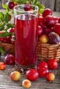 Sloes and plums with juice Royalty Free Stock Photo