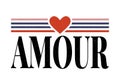 Slogan Amour phrase graphic vector Print Fashion lettering calligraphy