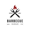 slogan barbecue logo minimalist classic vector design