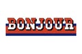 Slogan Bonjour phrase graphic vector Print Fashion lettering calligraphy