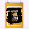 Slogan Fail Learn Pepeat. Vector Typography Banner Design Concept On Grunge Background